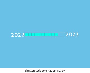 loading bar from 2022 to 2023 which is almost complete. for new year theme backgrounds and templates.