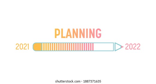 Loading bar for 2022 goal planning business concept, vector illustration for graphic design, flat style