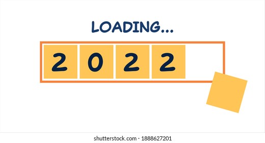 Loading bar for 2022 goal planning business concept, vector illustration for graphic design, flat style