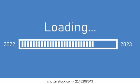 Loading bar for 2023 goal planning business concept, vector illustration for graphic design. new year concept idea