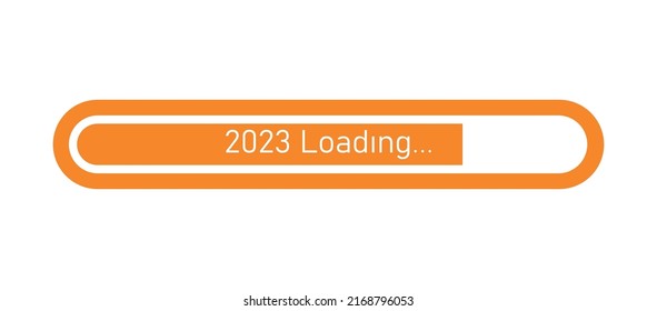 Loading bar for 2023 goal planning business concept, vector illustration for graphic design. new year concept idea