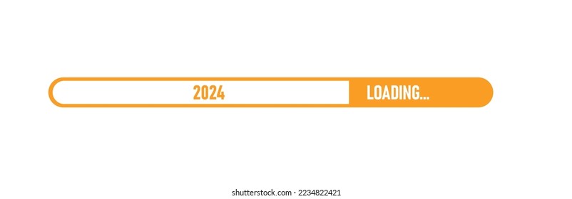 Loading bar for 2024 goal planning business concept.
new year concept idea.