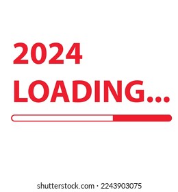 Loading bar for 2024 goal planning business concept, vector illustration for graphic design. new year concept idea.