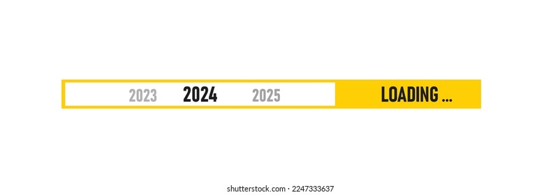 Loading bar for 2024 goal planning business concept, vector illustration for graphic design, flat style.