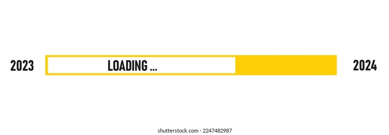 Loading bar for 2024 goal planning business concept, vector illustration for graphic design, flat style.