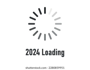 Loading bar for 2024 goal planning business concept, vector illustration for graphic design. new year concept idea.	