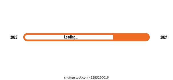 Loading bar for 2024 goal planning business concept, vector illustration for graphic design. new year concept idea.	