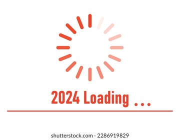 Loading bar for 2024 goal planning business concept, vector illustration for graphic design. new year concept idea.