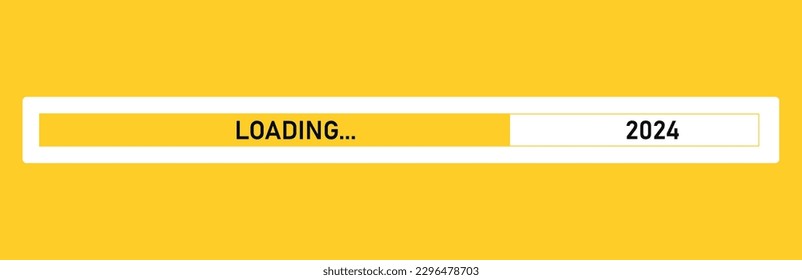 Loading bar for 2024 goal planning business concept, vector illustration for graphic design. New year goal idea concept