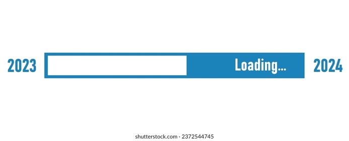 Loading bar for 2024 goal planning business concept, vector illustration for graphic design, flat style.