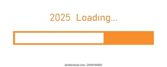 Loading bar for 2025 goal planning business concept, vector illustration for graphic design. new year concept idea.