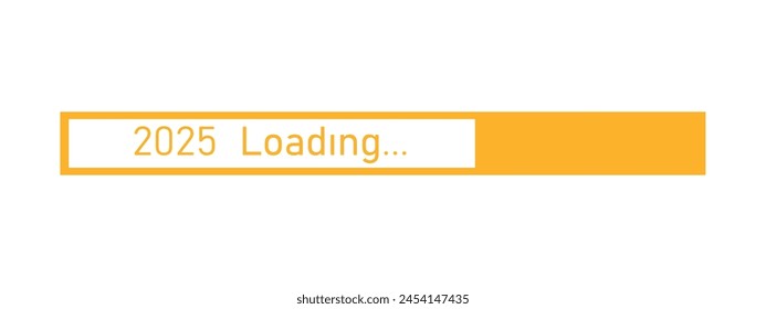 Loading bar for 2025 goal planning business concept, vector illustration for graphic design. new year concept idea.