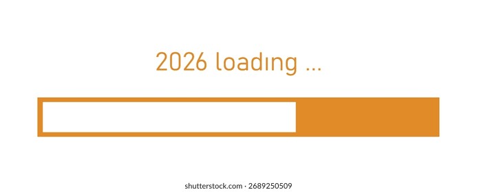 Loading bar for 2026 goal planning business concept, vector illustration for graphic design. new year concept idea.