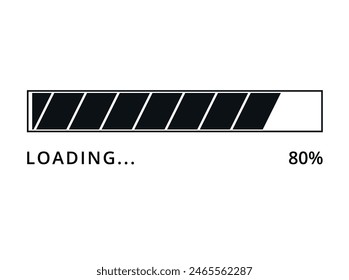 Loading bar at 80%, Vector illustration for websites and graphic resources.