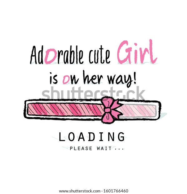 Loading Bar Baby Girl Shower Card Stock Vector Royalty Free