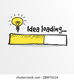 Loading Bar With Bulb, Creativity, Big Idea, Innovation Concept, Vector Illustration Sketch