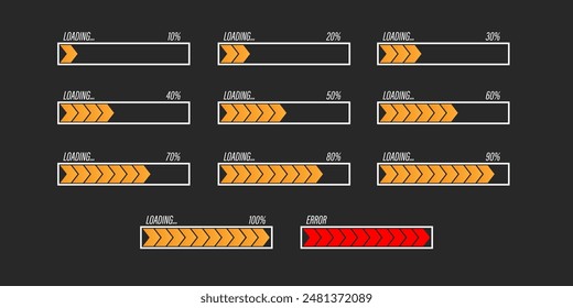 loading bar concept. Loading icons set.Load bar collection. loading icons on white background.