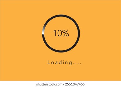 Loading bar concept. Progress data for upload or download. Technology concept. Vector art.