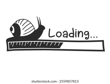 loading bar with cute snail