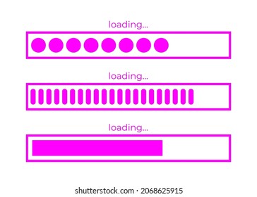 Loading bar element icon on white background. Vector illustration
