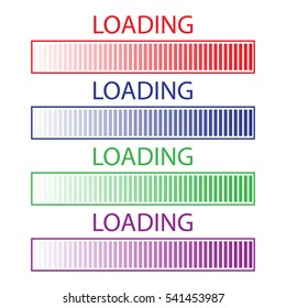 Loading bar element icon. Users completion indicator. Cluster lines. Uploading speed symbol. Internet page progress. Progress loading bar. Application interface indicator. Vector illustration.