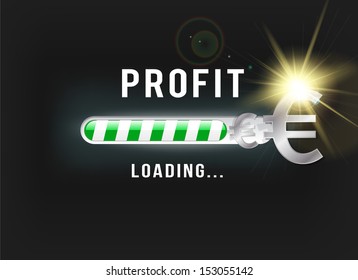 Loading bar with Euro sign - Bust your profit concept 