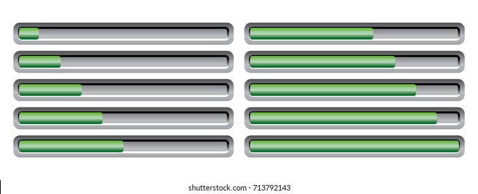 loading bar green color, ten steps