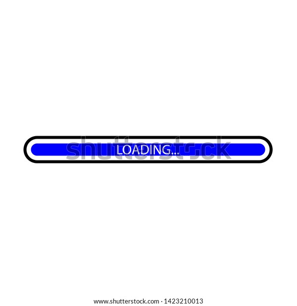 Loading Bar Icon Black Blue Version Stock Vector (Royalty Free ...