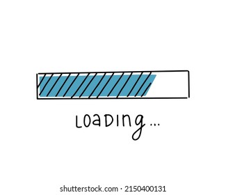 Loading Bar Icon Doodle Sketch Style Stock Vector (Royalty Free ...