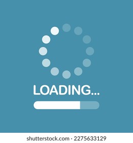 Loading bar icon in flat style. Progress indicator vector illustration on isolated background. Download button sign business concept.