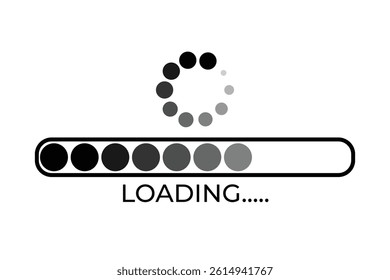 Loading bar icon in flat style vector design
