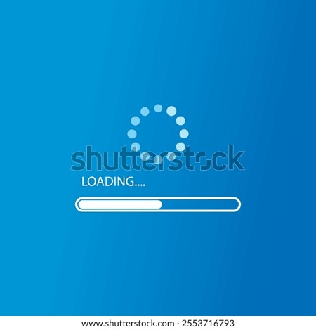 Loading bar icon in flat style. Progress indicator vector illustration on isolated background. Download button sign business concept.