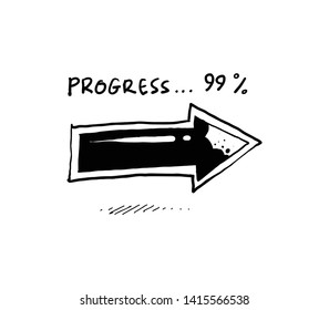 loading bar icon hand drawn