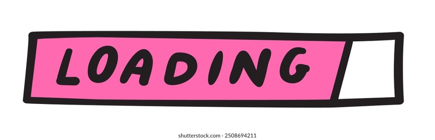 Icono de la barra de carga. Diseño dibujado a mano. Ilustración vectorial sobre fondo blanco.