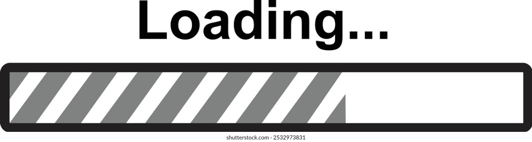 Carregando ícone da barra. Ícone de progresso da barra de carregamento, ilustração de vetor de sinal de carregamento isolada em planos de fundo transparentes. Sinal de carregamento de conceito de atualização e atualização de software do sistema. Ícone de andamento do download.