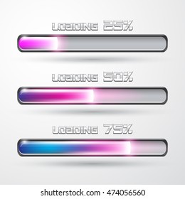 Loading bar icon set. Concept illustration graphic design. Vector illustration