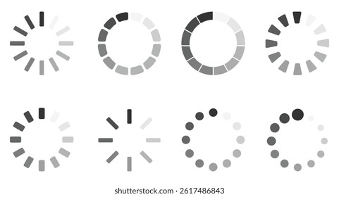 Loading Bar icon set. Loading icons. Set of loading icon. Vector.
