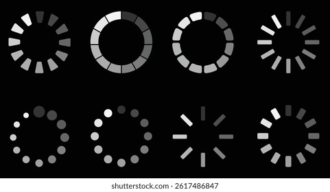 Loading Bar icon set. Loading icons. Set of loading icon. Vector.