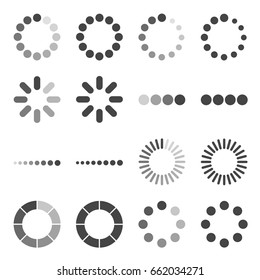 Loading Bar icon set, vector symbol in outline flat style isolated on white background.