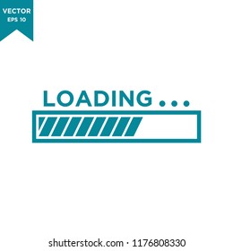 loading bar icon in trendy flat design 