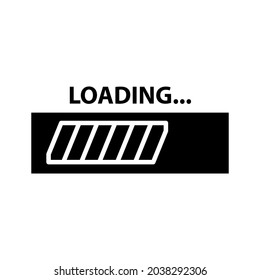 Loading bar icon vector in trendy flat design