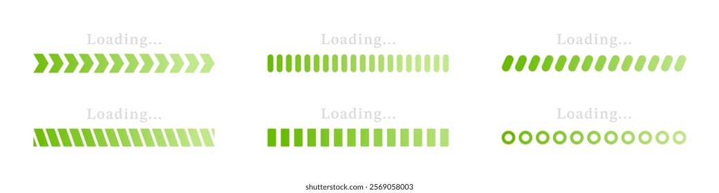 Loading bar icons. Loading bar progress. Loading status. Loading process illustration