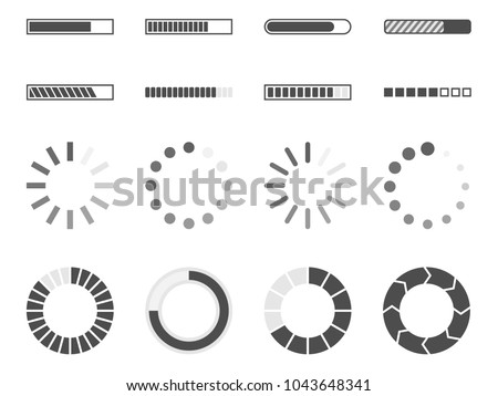 loading bar icons set, load progress indication