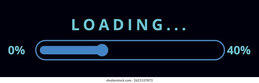 Loading bar illustration. Concept of system software update and improvement. Modern vector with 40% loaded bar for websites and graphic resources.