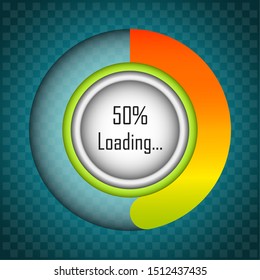 Loading bar image over a colored background - Vector