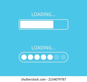 loading bar isolated on blue background. Progress bar icon. Vector Illustration