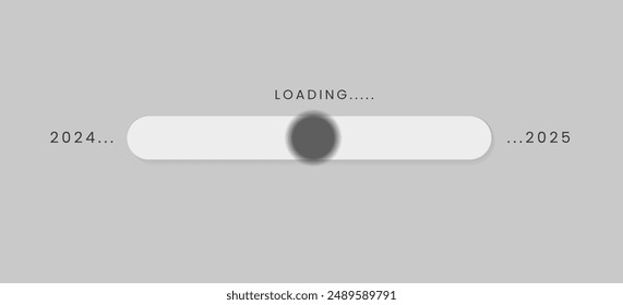 Loading bar mid year from 2024 towards 2025 minimal style design. 2025 New Year Greeting Cards, Banners, Posters. 2025 Text Typography Illustration Element Design.