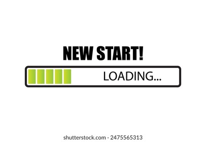 Loading bar. New beginning concept. Heading towards the goal of success. Flat vector illustration