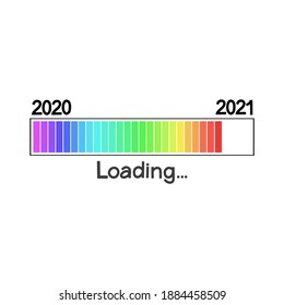 Loading bar New Year 2021 isolate on white background.