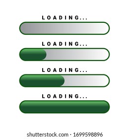 Loading bar progress with green color vector illustration